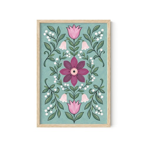 Original folk art floral - folk,